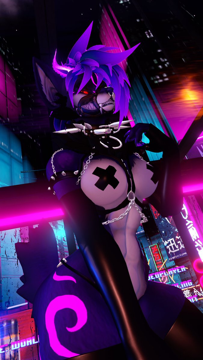 V0N_404's tweet photo. The muzzle keeps her in place.

#VRChat https://t.co/nlhZ2QZ3Jc