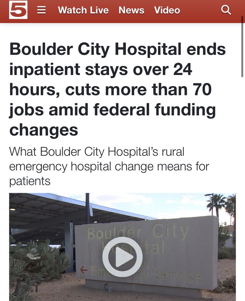 Boulder City Hospital is having to lay off staff and cut services because of Trump and Republicans’ Medicaid cuts. That’s not me saying it - it’s hospital leadership who have made clear what’s going on here.

Working Nevadans now have fewer options for health care because Trump