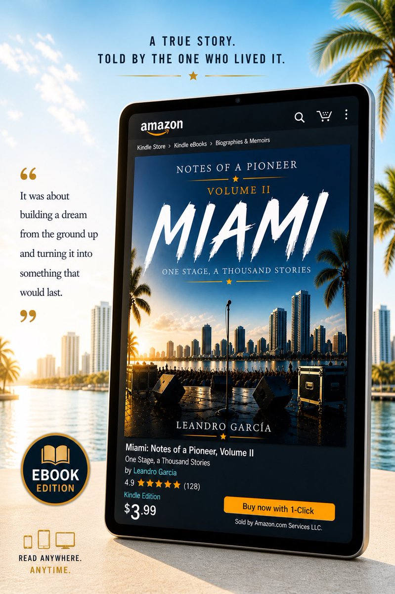 forcadamusic's tweet photo. Built from nothing… a movement in Miami.
A real story of risk, vision, and building a rock scene in a city that didn’t have one.
📖 Notes of a Pioneer – Volume II: Miami – One Stage, A Thousand Stories
Now available on Amazon.
#Miami #TrueStory #RockInSpanish #OnAmazon #Book https://t.co/Hpxys9oBca