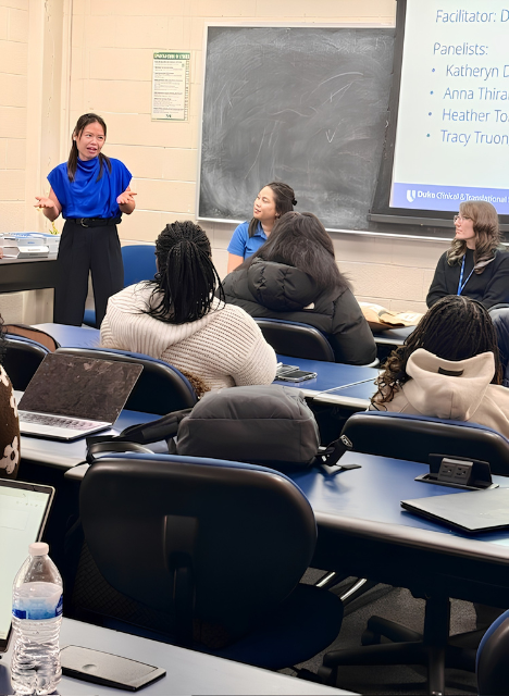 Duke_CTSI's tweet photo. Duke CTSI Workforce Development debuted the Clinical Research Professionals (CRP) Roadshow this spring, connecting students across the Southeast with career paths in clinical research.

🔗Learn more about recent campus visits and what’s ahead: https://t.co/xsHPx0uhwp https://t.co/68lHrgSxGW