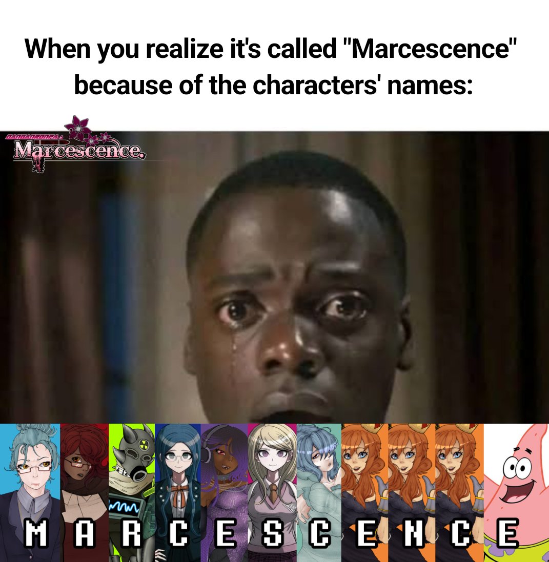 DrMarcescence's tweet photo. When you realize it's called "Marcescence" because of the characters' names...

#marcescence #fangantwt #danganronpamarcescence #drm https://t.co/aAeE9NFIxu