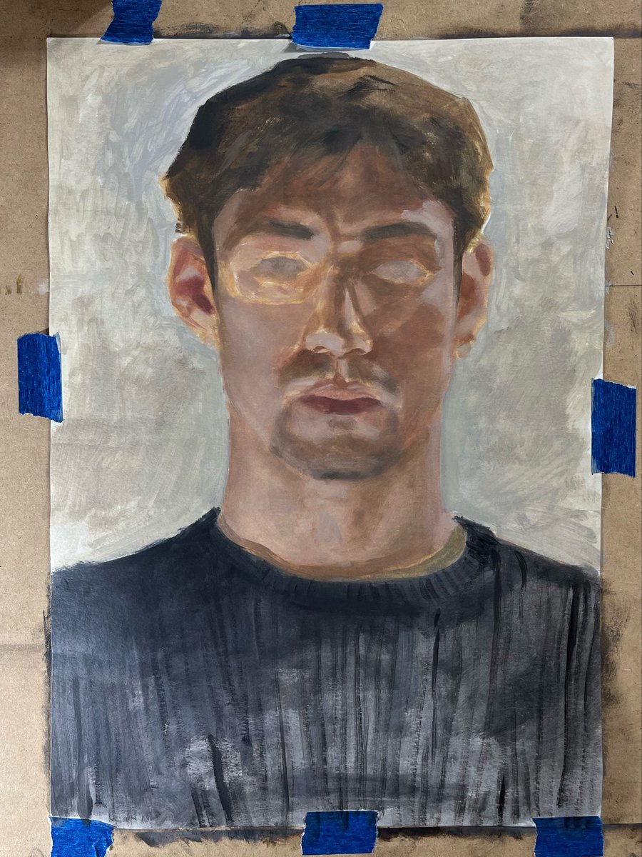 Hoy arranque mi cumpleaños haciendo un autorretrato en el taller 🤓