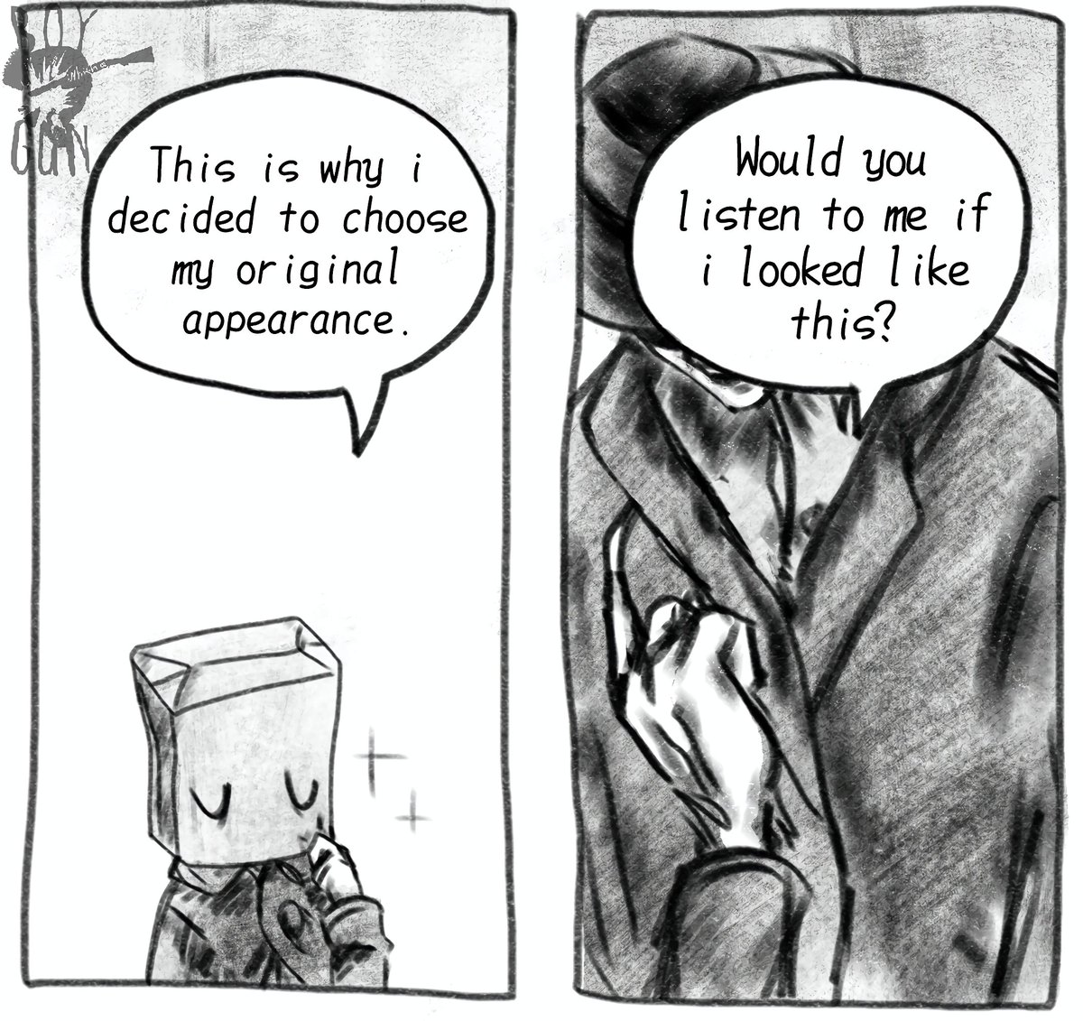 Boywgun's tweet photo. Being cute comes with a lot of privileges (being a kid too), and Mono understands that
#littlenightmares #LN2 #Mono #Thinman #art #fanart https://t.co/7v1l1AXuq1