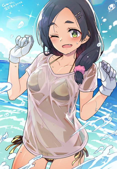 GWに間に合った
金ビキニ透けT黒潮さん 