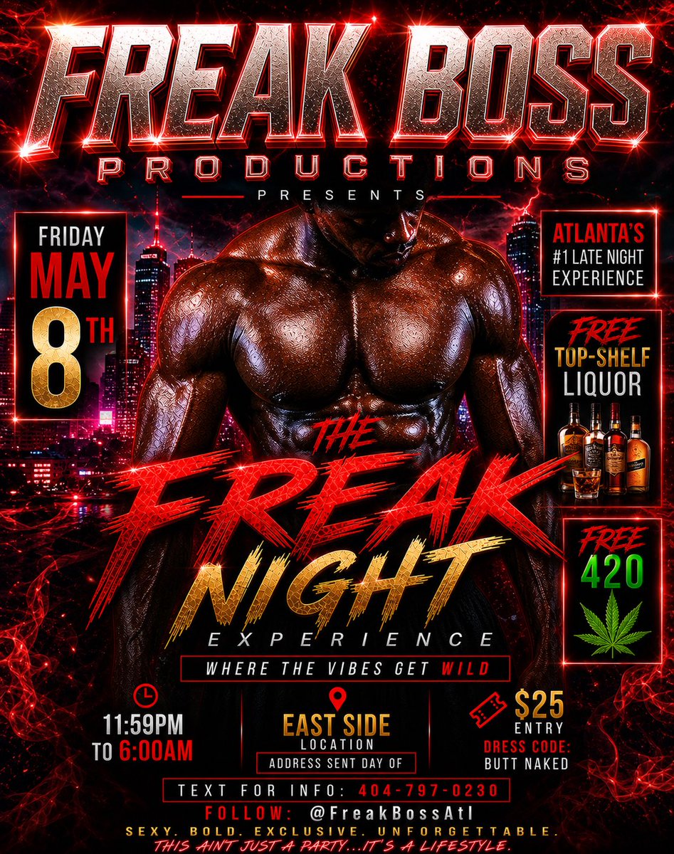I’m Back!!!!! Come out and support me this Friday🔥🔥🔥🔥🔥 East Side …The only spot you can smoke💨 Fuck and sip on Hennessy all at the same Fuckin time!!!!
FREE TOP SHELF LIQUOR 
FREE 420💨
Biggest DARKROOM
INFAMOUS FUCK PUNCH
HOME OF THE BIG DICKS
Bring a Friend.. retweet