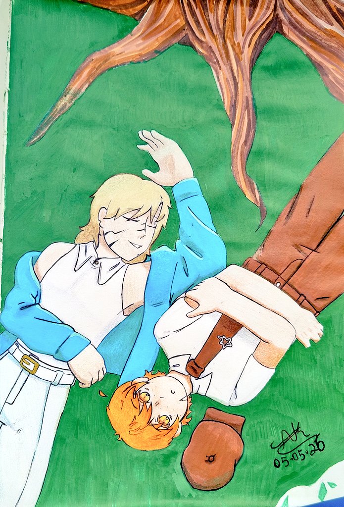 Katiecoffeebr's tweet image. Art by me
Meet Albert(yellow hair) and Yuri(orange hair)!

#art #oc #anime #sketchbookdrawing