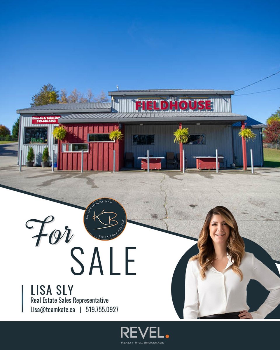 TeamKateAgents's tweet image. Restaurant #ForSale! The Fieldhouse at 55 Simcoe Street in Scotland, with loyal customers has a strong reputation. Take over the restaurant + building for $1,249,900 or purchase the business for $500,000.
#RealEstate #Brantford 
Revel Realty Inc. - The Kate Broddick Team