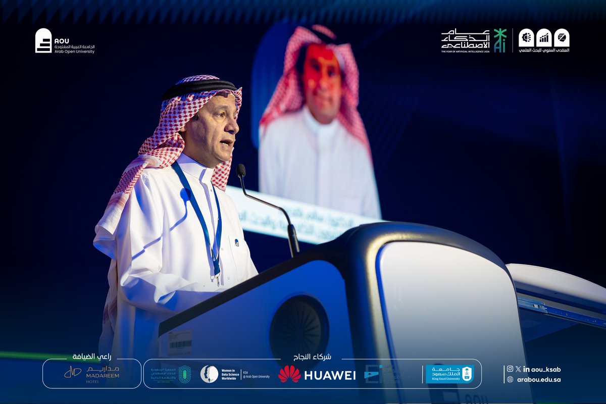 AOU_KSAB's tweet photo. نظمت #الجامعة_العربية_المفتوحة ، المنتدى السنوي للبحث العلمي 2026 تحت شعار "البحث العلمي والذكاء التشاركي : تقييم التحديات واستشراف المستقبل" ، وذلك بهدف تعزيز الابتكار، وتبادل المعرفة، وبناء جسور التعاون بين الباحثين لتحقيق مستقبل علمي أكثر تطورًا واستدامة. https://t.co/O5jfXnqIhz