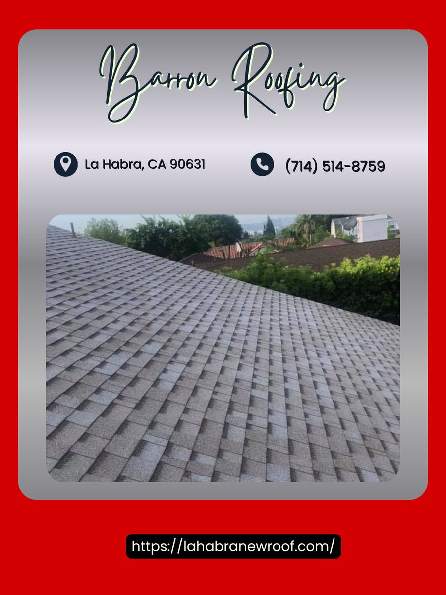 BarronRoofing's tweet image. A strong start begins from the top of your home. Our new roof solutions bring durability and a fresh look that lasts through the seasons. We take care of every detail. Reach out today to plan your upgrade.
#NewRoof #HomeImprovement
lahabranewroof.com
