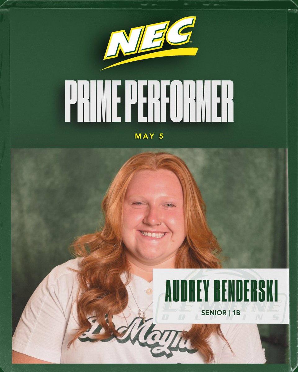 LeMoyneSoftball's tweet photo. Congratulations to Audrey Benderski and Bella Kwashek on being named @necsoftball Prime Performers!

Audrey slashed .500/.500/.700 with 2 2B and 2 RBI through 3 games against CCSU.

Bella tossed a CG and allowed 0 ER in our postseason-clinching win on Saturday.

#LetsGoPhins🐬 https://t.co/KKz4N71xkO