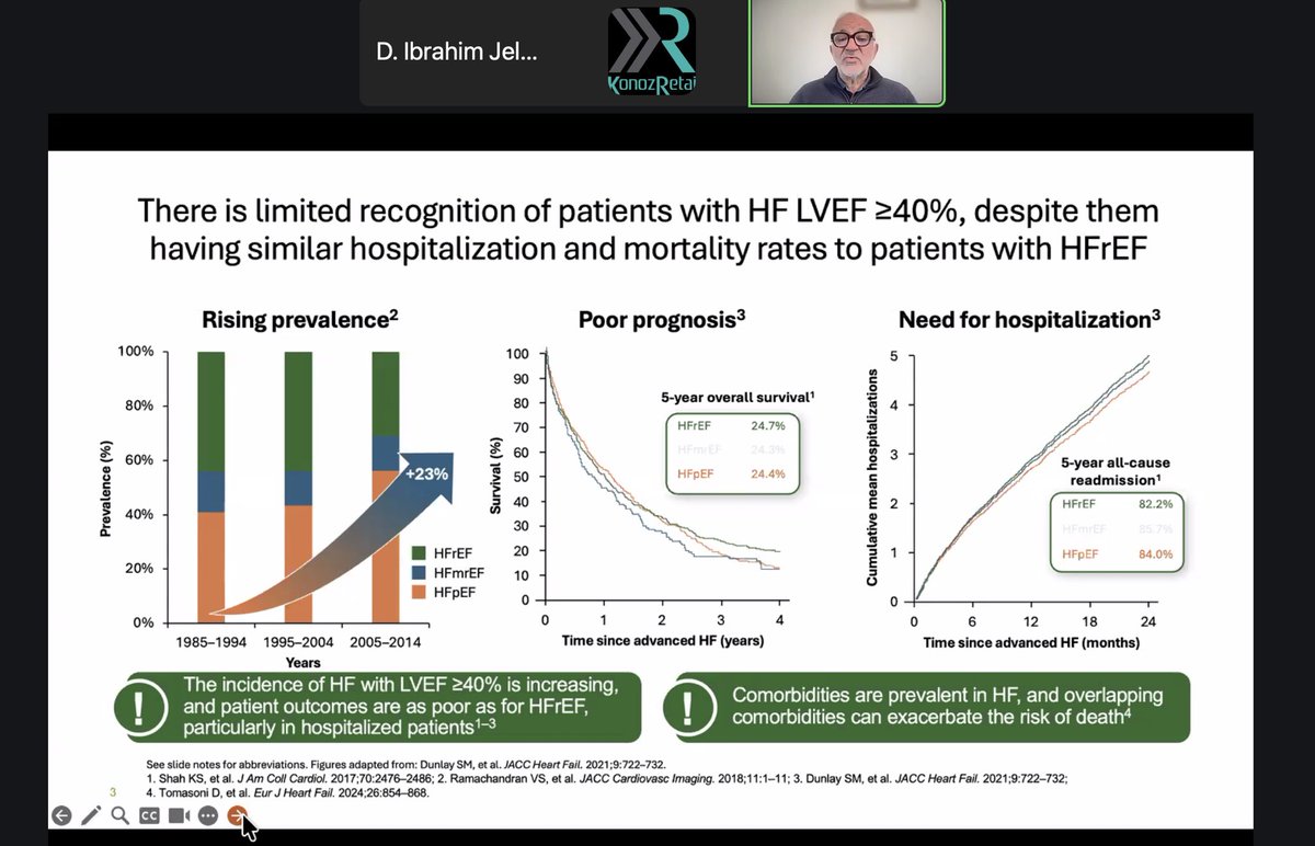 Saudi_HFS's tweet photo. Prof Zannad explaining the similar prognosis across all HF subtypes https://t.co/LSKKzKOvCv
