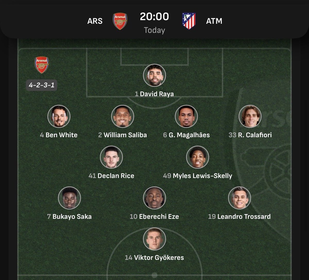 WEFOOTBALL777's tweet image. 2025-26 UEFA CHAMPIONS LEAGUE SEMI-FINALS SECOND LEG
Tue 5 May 20:00 UKT - Arsenal vs Atletico Madrid starting XI
#wefootball777 #football #Uefa #uefachampionsleague #championsleague #atleticomadrid #arsenal