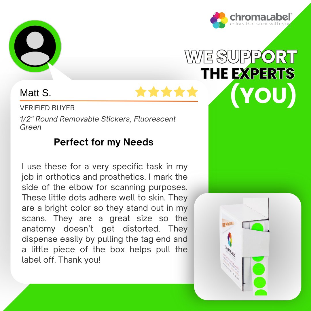 Precision you can trust. Our 1/2" round removable stickers adhere gently to skin, stand out clearly in scans, and are sized to mark anatomy without distortion. Easy to dispense and made for accurate medical workflows.