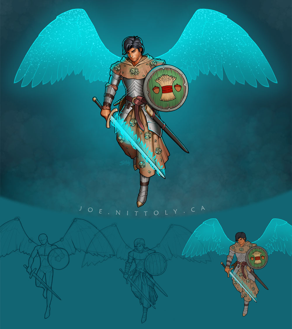 JoeNittoly's tweet photo. A comic style illustration commission of an Aasimar Cleric of from the Greyhawk universe. 
#ttrpg #illustration #commission https://t.co/DtAKzHawLS