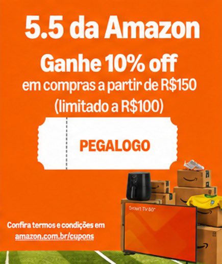 Novo Cupom Amazon!

🛍️10% OFF em compras acima de R$150 - Limite de R$100

🏷️Usem o cupom: PEGALOGO

🛒 Resgate nesse produto: amzn.to/4tiLOTp