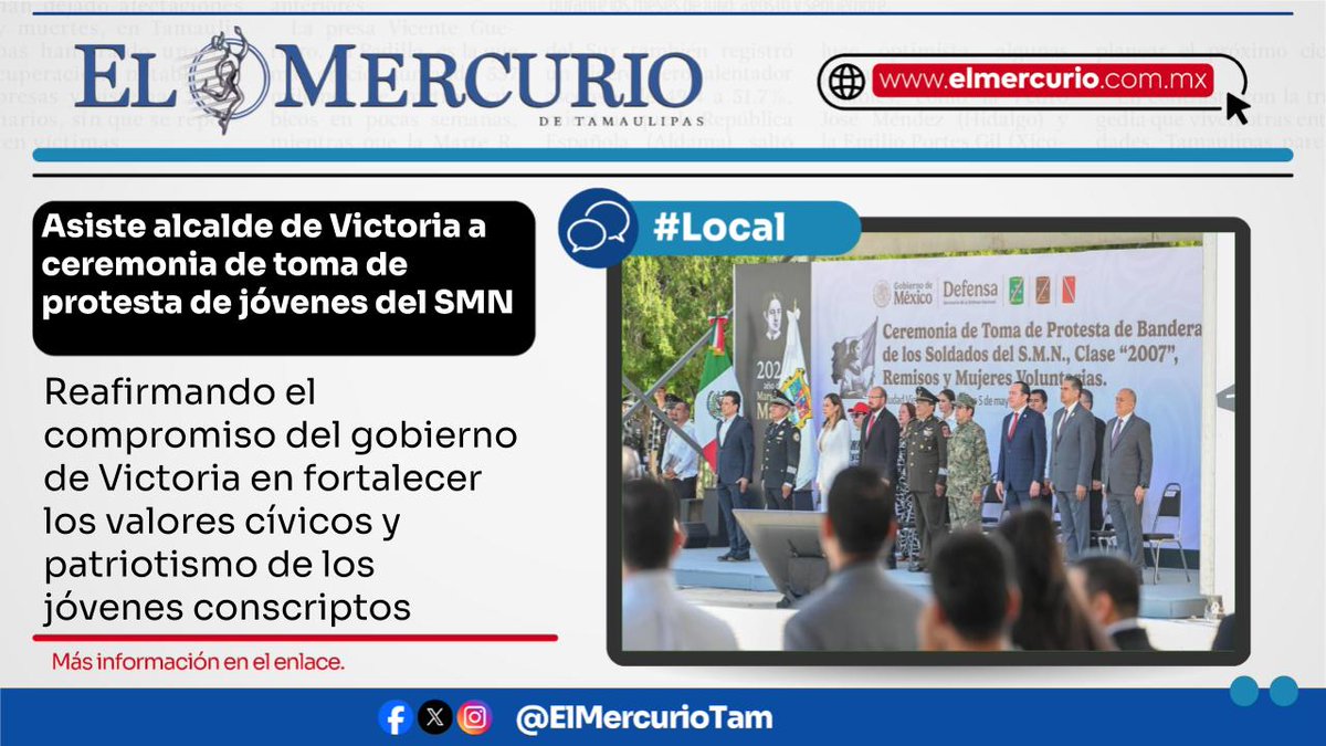 elmercuriotam's tweet image. #Ciudad 👉 n9.cl/cb7iq8

#CdVictoria #Tamaulipas #Alcalde #EduardoGattas #SecretariadeDefensa #ServicioMilitar