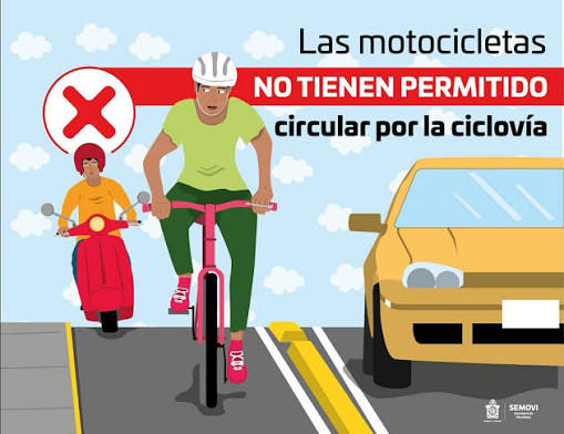 cronicabanqueta's tweet photo. Crónica Urbana Diaria
LAS CICLOVIAS NO SON PARA MOTOS
Es correcto: las ciclovías son espacios exclusivos para vehículos no motorizados, principalmente bicicletas, y no deben ser utilizadas por motocicletas. Invadir estos carriles con motocicletas pone en riesgo la seguridad de los ciclistas y peatones, además de estar prohibido por el reglamento de tránsito.