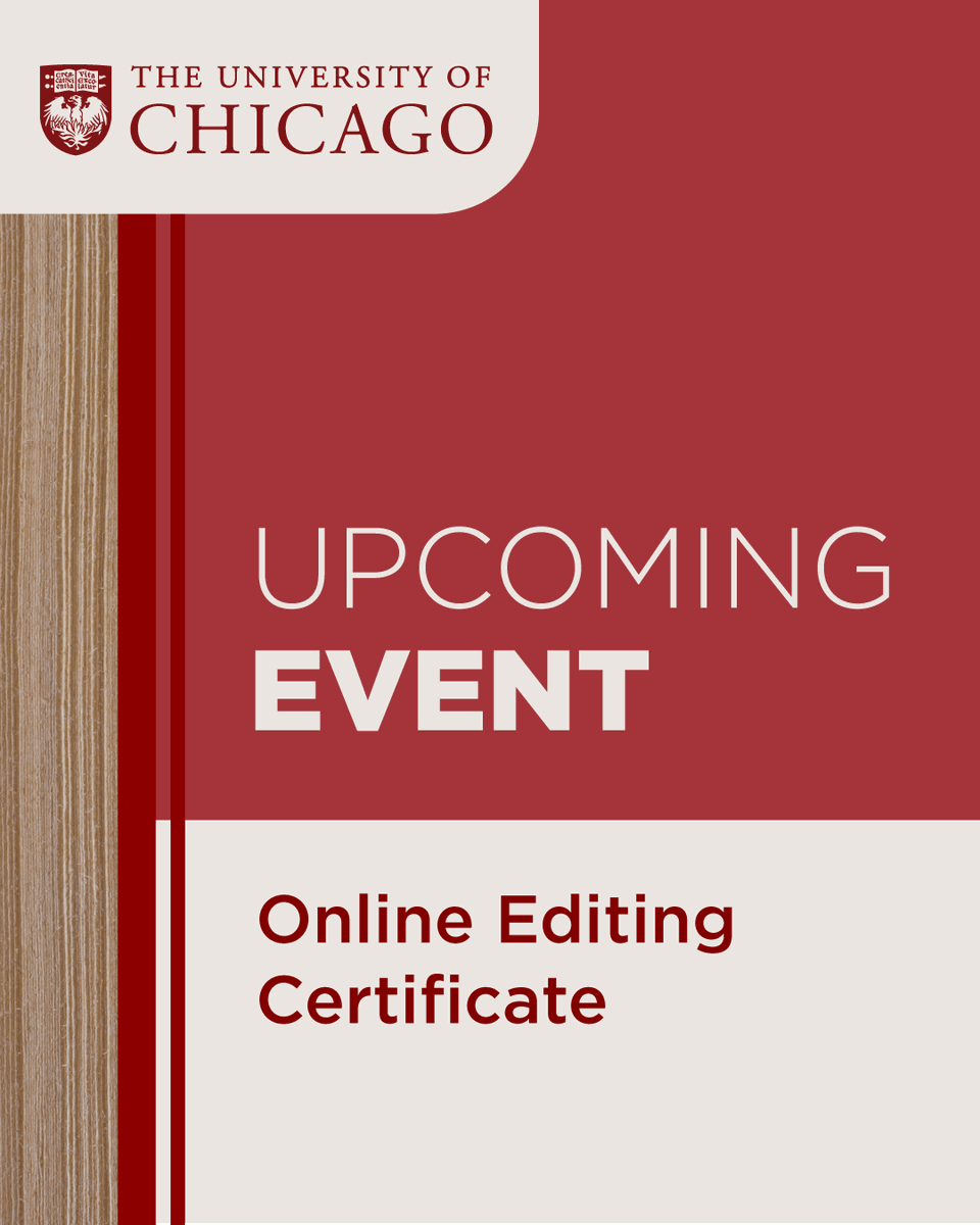 UChicagoProf's tweet photo. Join UChicago’s Editing Certificate Program Info Session on May 19 (6:00–7:00pm CT) to learn how this program can support your skill development in the competitive field of Editing, &amp; help to open up new opportunities.

https://t.co/Q6AFxvuQCJ

#Editing #Writing #Proofreading https://t.co/XGmePpe3Fo