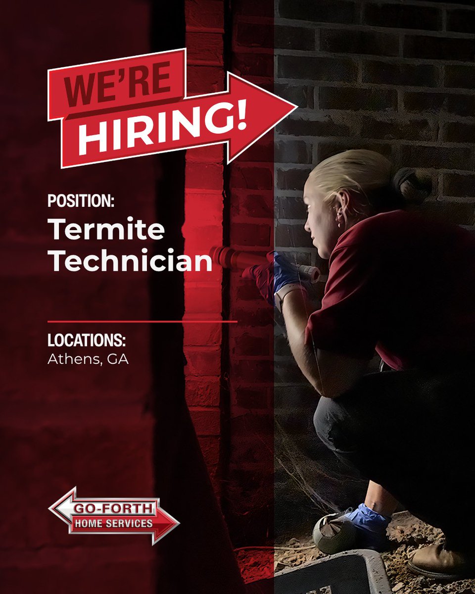GoForthPest's tweet image. 🚨 We’re Hiring!

Branch Starters (OH, FL, KY)
Sales Managers (VA, GA, NC, TN, MD)
Pest Techs (NC &amp;amp; GA)
HVAC (NC)
Plumber (Charlotte)

Apply 👉 indeed.com/cmp/Go--forth-…
#NowHiring #Careers