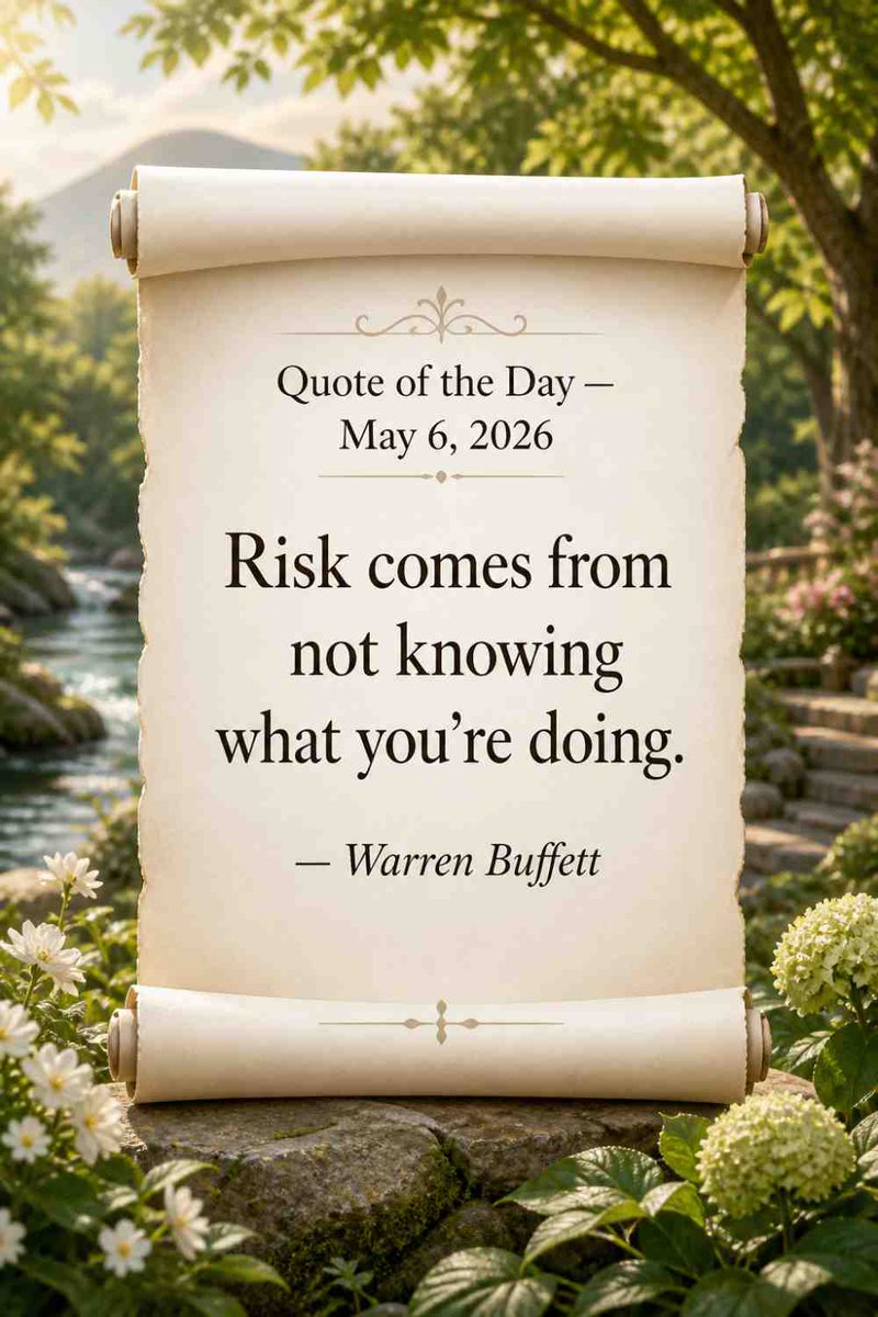 chucky101977's tweet image. Quote of the Day - May 6th 2026

Insights: You do not have to fear every big decision, but you do need wisdom before you move. Many mistakes happen not because the step was impossible...

Read more here: quotesoftheday.org

#inspiration #motivation #quoteoftheday