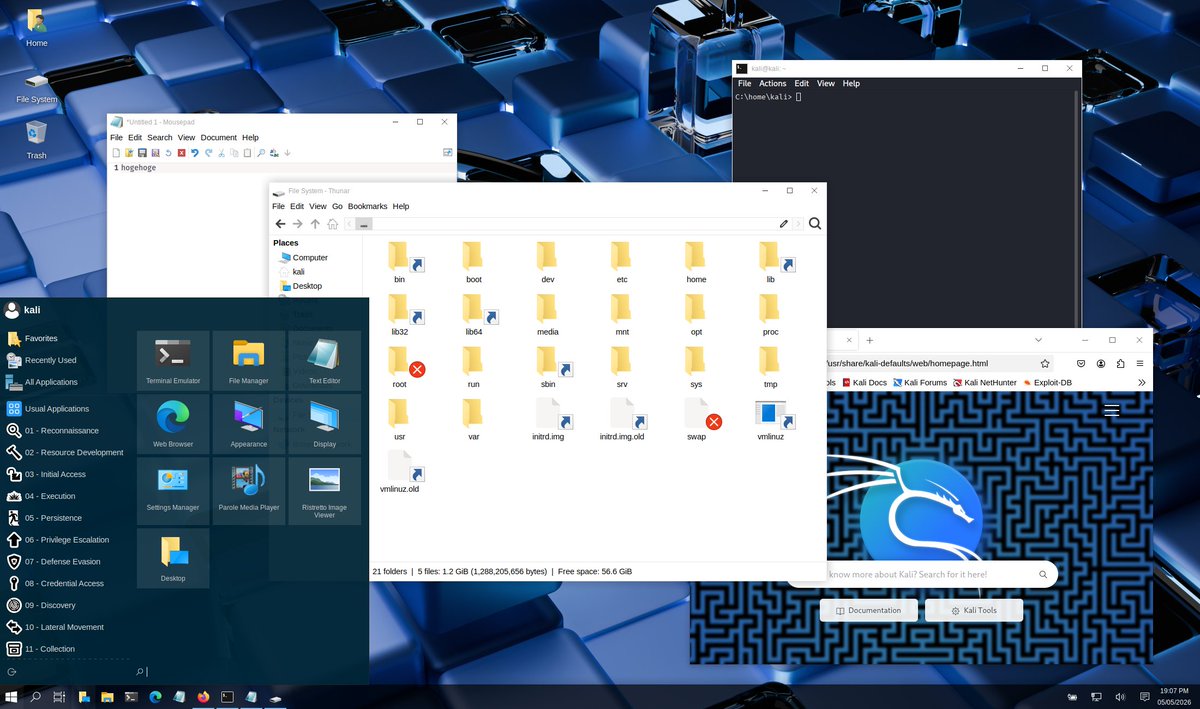 偶然起動しちゃったけど、Kaliに見た目をWin10っぽくする機能なんてあったのか。。Undercover Modeというらしい。
Linuxあんまり触ったことない人向けにトレーニングさせるときとかに使えるか...？余計混乱するような気もするが。