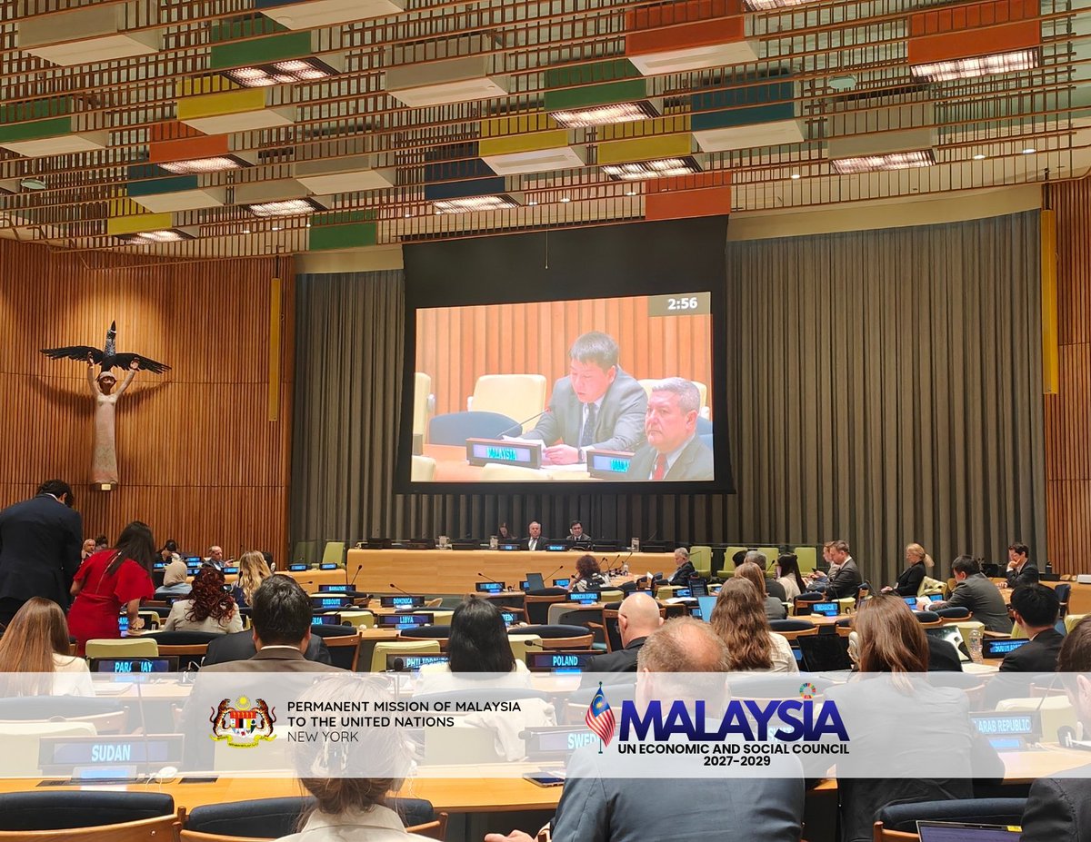 MYNewYorkUN1's tweet photo. At the Main Committee III (MC III) of the 2026 #NPT #RevCon today, 5 May 2026, delegation of Malaysia 🇲🇾 highlighted the following:

🌐The right to develop, research, produce, and use nuclear energy for peaceful purposes without discrimination, as enshrined in Art. IV of the NPT. https://t.co/uxR1vRsYBQ