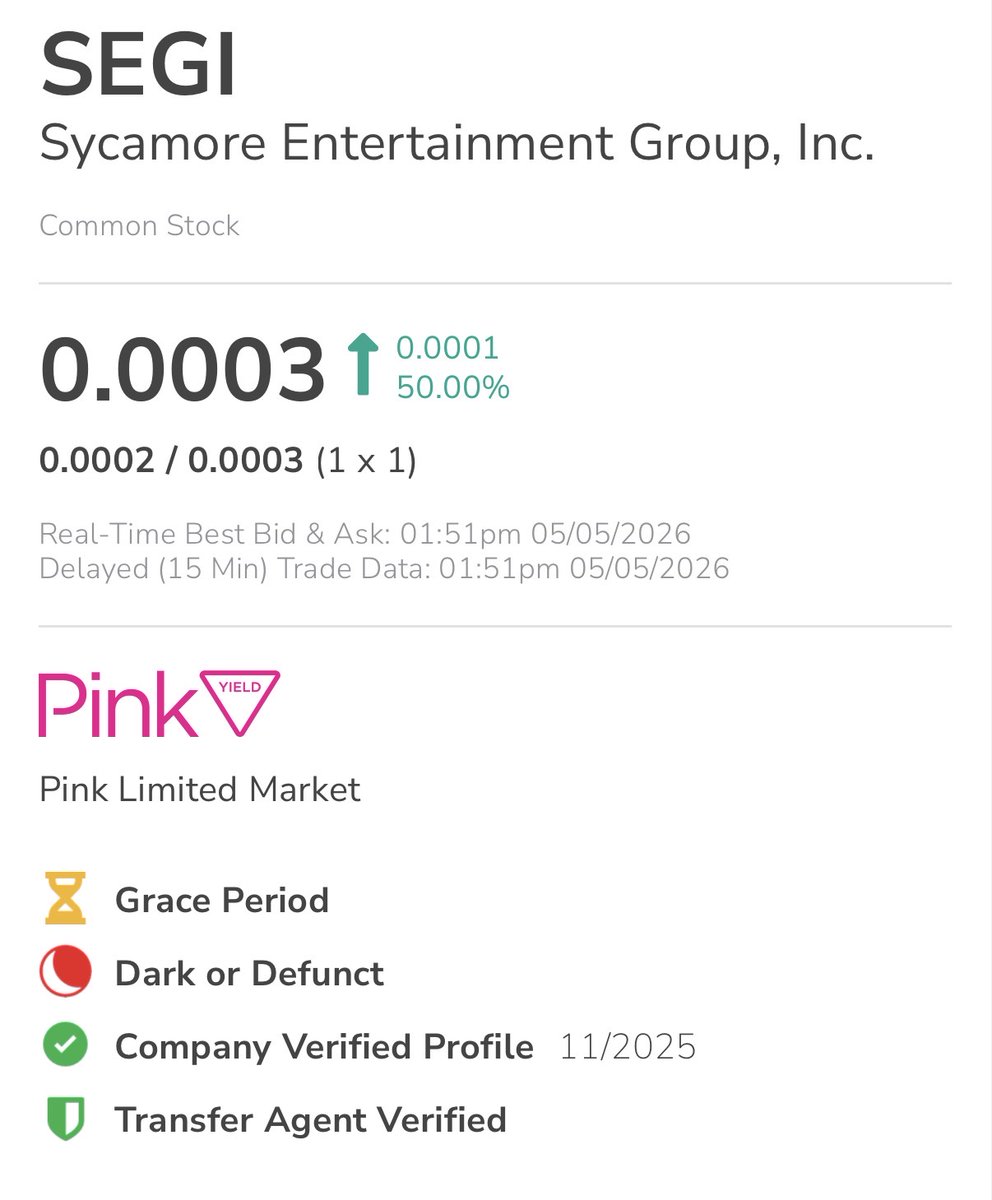Segi_Lawsuits's tweet photo. Just like clockwork, the annual countdown for $Segi to go to the Expert Market due to the lack of proper public disclosures has begun. 

Is Edward Sylvan hiding until after his 6-17-2026 court date?

Wow...hitting those $0.0002 now! https://t.co/kALg7X2b6G