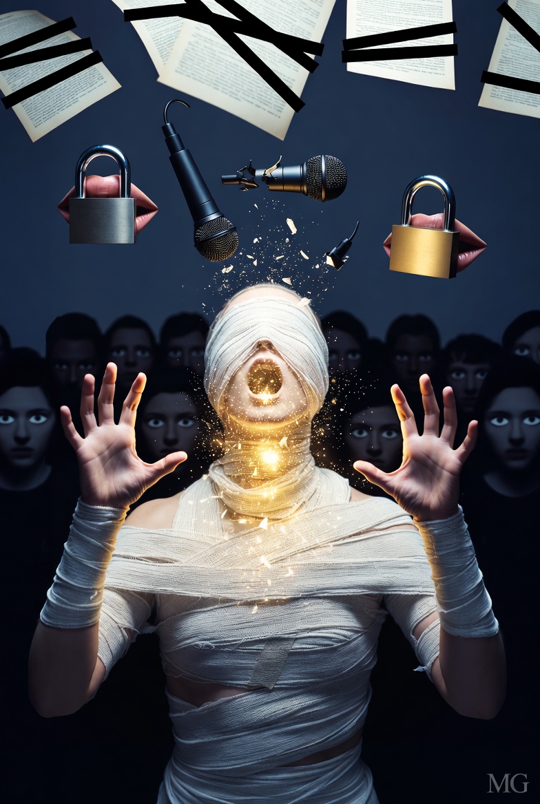 milagrohaack's tweet photo. Series: Threads of Light -  Title: Censorship #SilentResistance #CensoredVoices  #SymbolicArt #AIart️️️️️️️️️️️️️️️️️️️️️️️️️️️️️️️️️️️️️️️️️️️️️️️️️️️ #SurealArt #DigitalArt #SilenceThatSpeaks https://t.co/m9OwXiaXCh