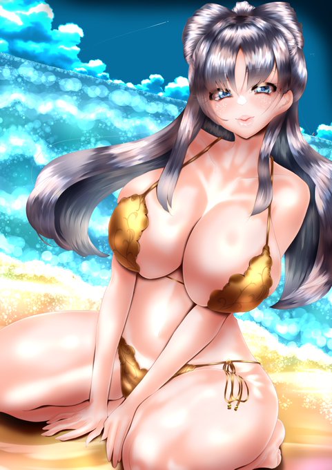 #GWなので金色の物を貼る #金ビキニ #GWなので金ピカ水着を貼る #GWはフォロワーさんが増えるらしい #GWの創作クラスタフォロー祭