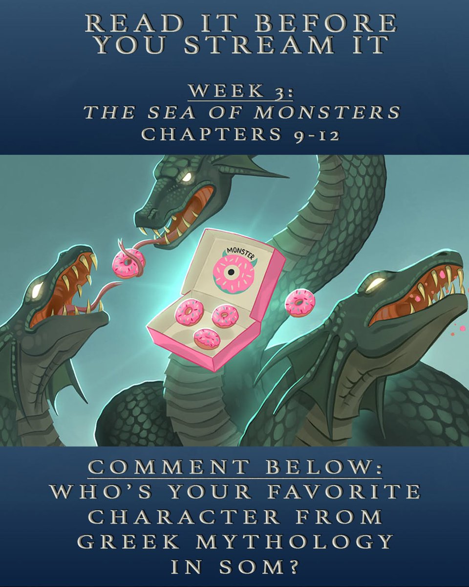 readriordan's tweet photo. Ready to set sail on the Sea of Monsters readalong? Continue your quest with chapters 9-12.

no worries if you need to take a donut break first tho

Optional side quest: Share your favorite quotes from SOM! https://t.co/7h5SBkPU9S