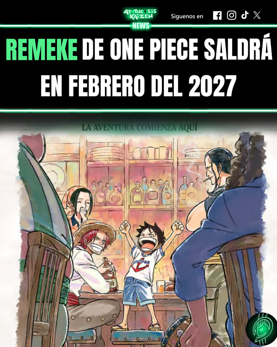 ApotheosisKZ's tweet image. ¡Ya hay fecha de estreno para el remake de ONE PIECE! Se estrena en Febrero de 2027.
Tendrá una temporada y serán 7 episodios que tendrán aprox 42 minutos cada uno hasta que conocen a Sinji.

#ONEPIECE〜 #onepieceremake #netflix #animenews #theonepiece