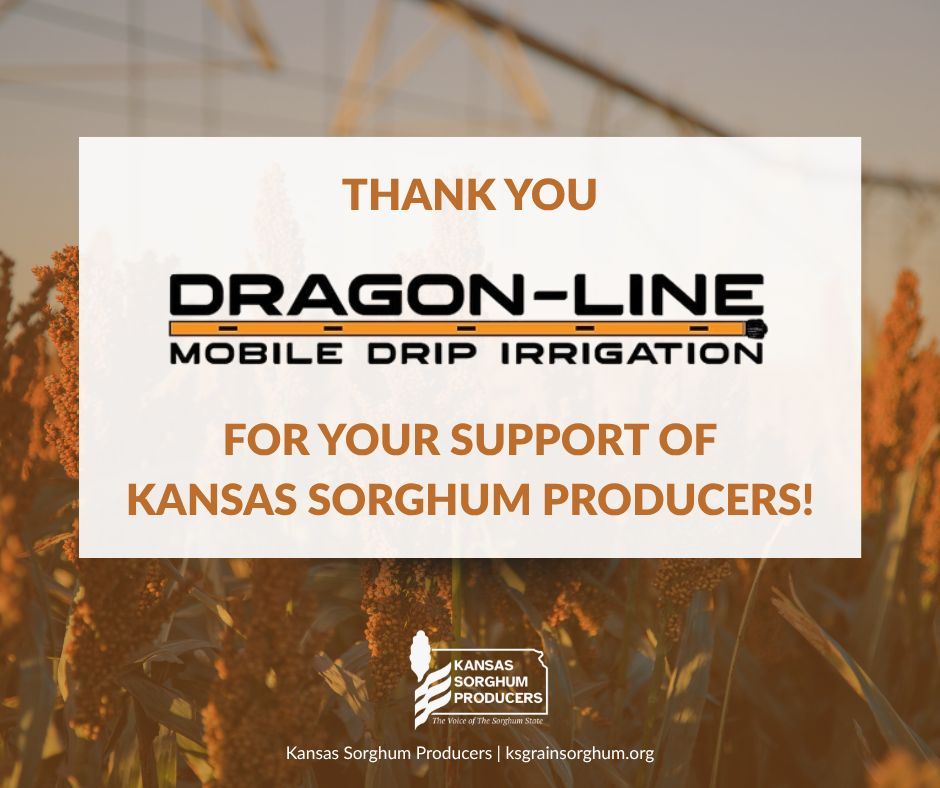 KSsorghum's tweet photo. Kansas Sorghum Producers would like to welcome Dragon-Line Mobile Drip Irrigation to our Industry Partner Program! Thank you for your support of #TheSorghumState. 🤝🏻 https://t.co/7HIsxi2HES