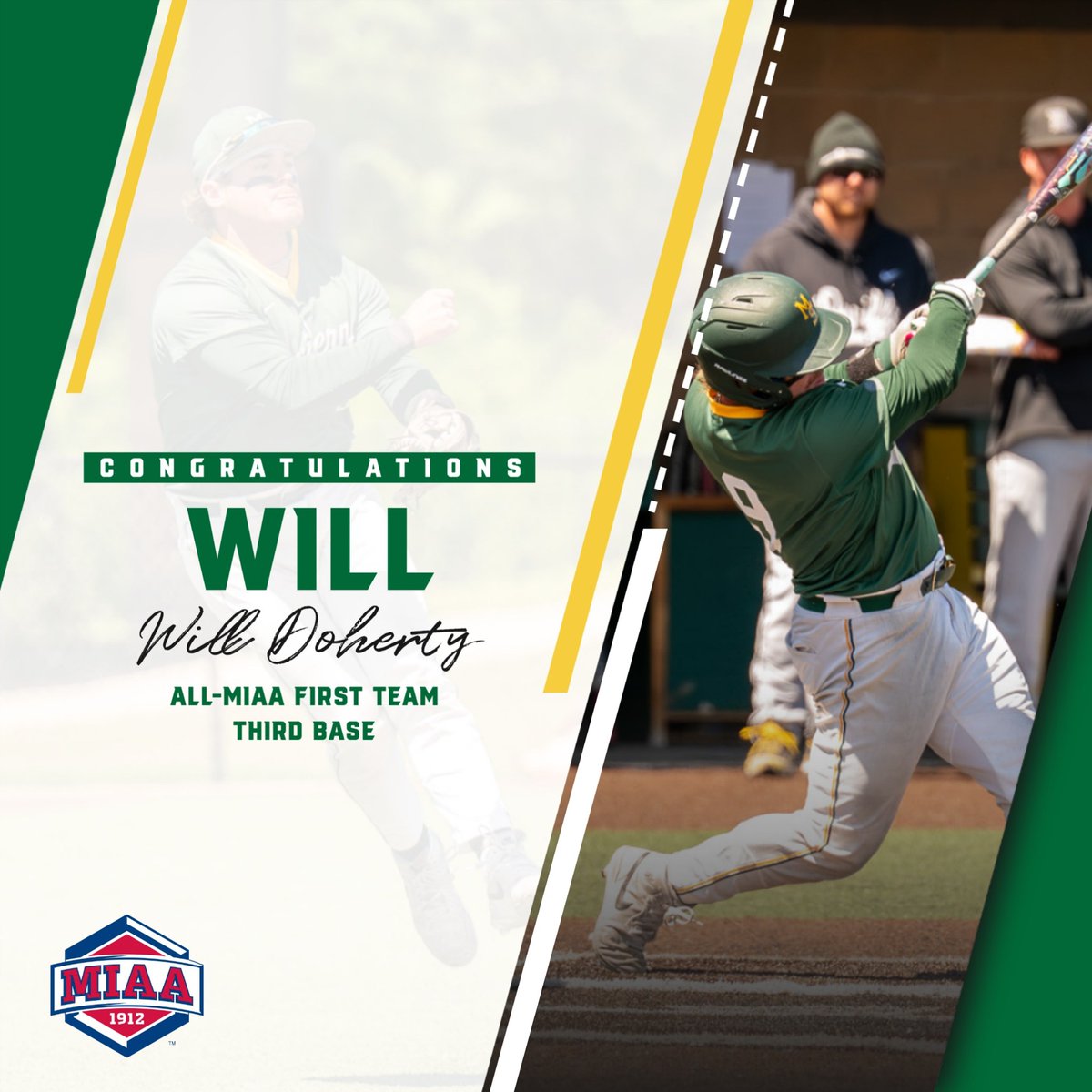 MSSUBaseball's tweet photo. All-MIAA recognition. 🦁

Congratulations to Will Doherty on earning All-MIAA First Team honors at third base!! https://t.co/xF47hL7IIF
