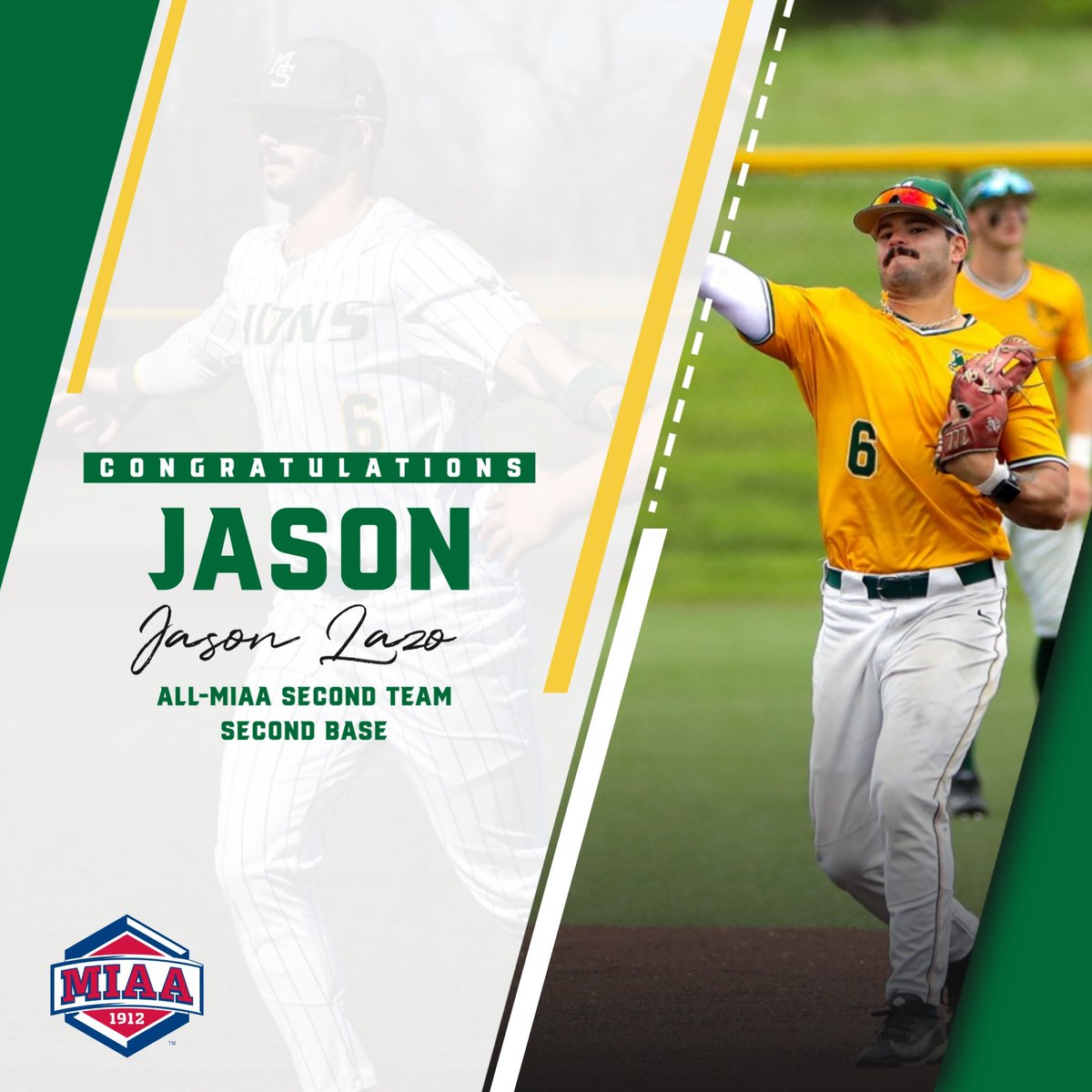 MSSUBaseball's tweet photo. All-MIAA recognition. 🦁

Congratulations to Jason Lazo on earning All-MIAA Second Team honors at second base!! https://t.co/3b8YAMr9Y6