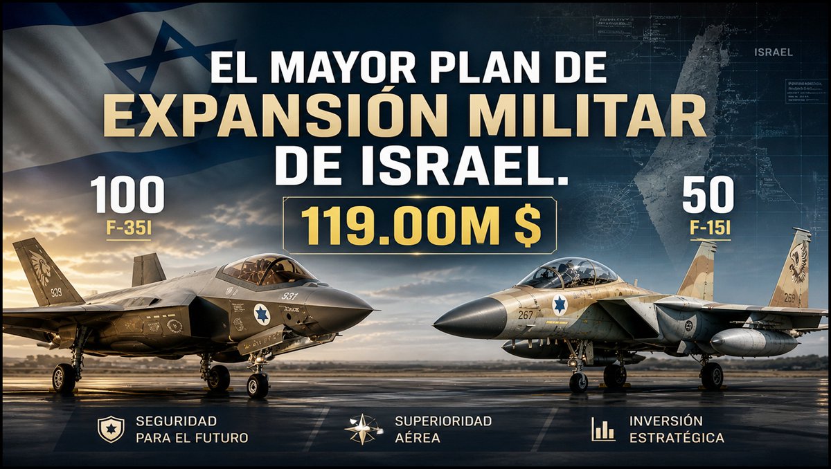 TRUFAULT's tweet photo. El mayor plan de expansión militar de Israel. 119.00M $
https://t.co/pBONdenvwU
🇮🇱💥
#Israel #F35I #F15I https://t.co/x3qQsxfLA4
