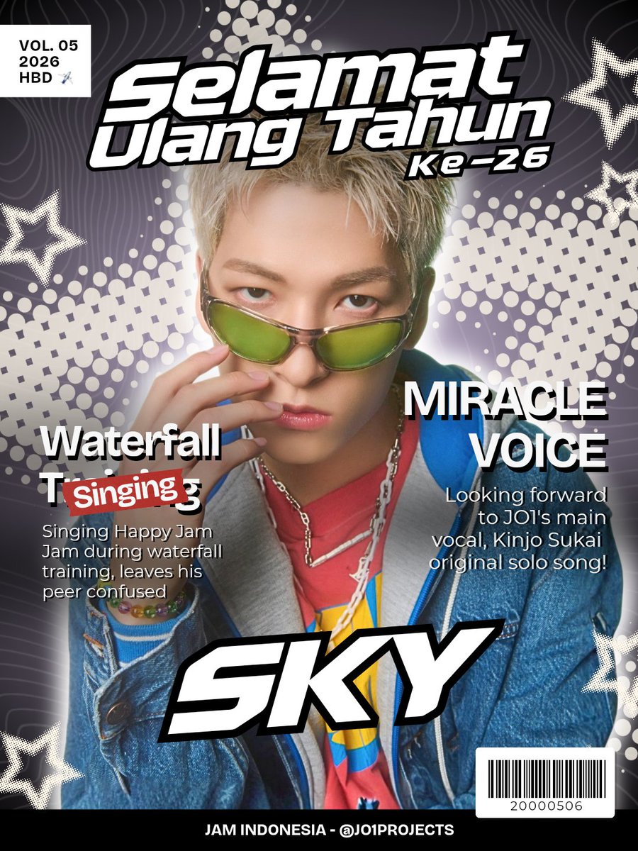 🎊 𝑺𝒚𝒖𝒌𝒖𝒓𝒂𝒏 𝒖𝒍𝒂𝒏𝒈 𝒕𝒂𝒉𝒖𝒏 🎊

Kinjo Sukai ke-26 tahun🎂✈️

Sampaikan ucapan selamat kepada Sukai, yuk!🖤

#HAPPYSKYDAY
#碧海のことが好きだよ
#JO1 #金城碧海