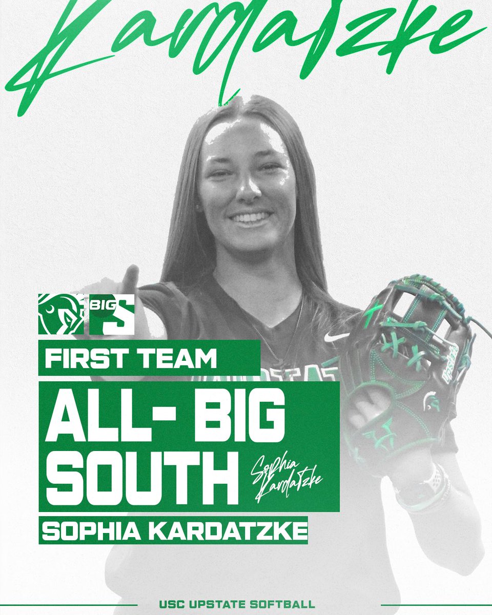 UpstateSoftball's tweet photo. We continue celebrating All-Conference awards from the @BigSouthSports as Taliyah Thomas, Carson Shaw, &amp; Sophia Kardatzke make their way to First Team!

#SpartanArmy ⚔️ https://t.co/HGdrIRdm5B