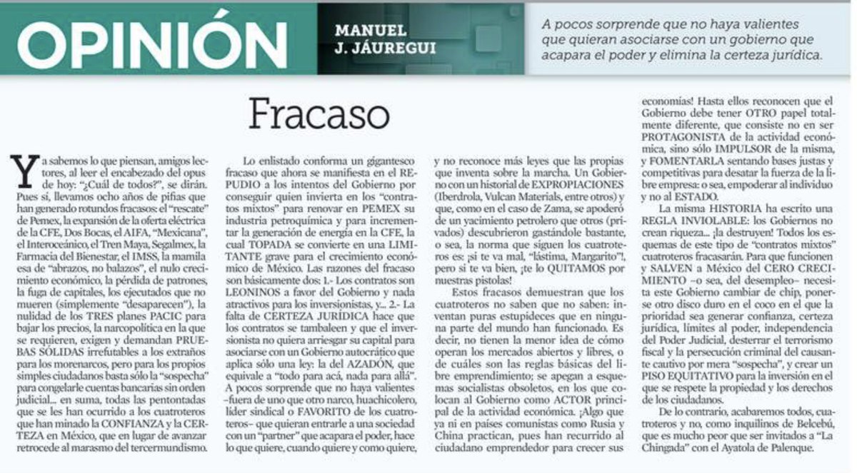 La 4T ya demostró que puede arruinarlo todo al mismo tiempo: energía, salud, seguridad, crecimiento, inversión y confianza. Morena administra una fábrica de fracasos.