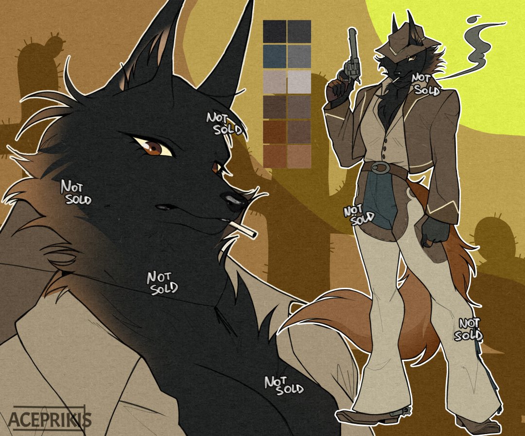 A character I made between commissions to help pay for college! A cowboy canid! 🤠🐺

(more info below)
❤️+🔁 are appreciated