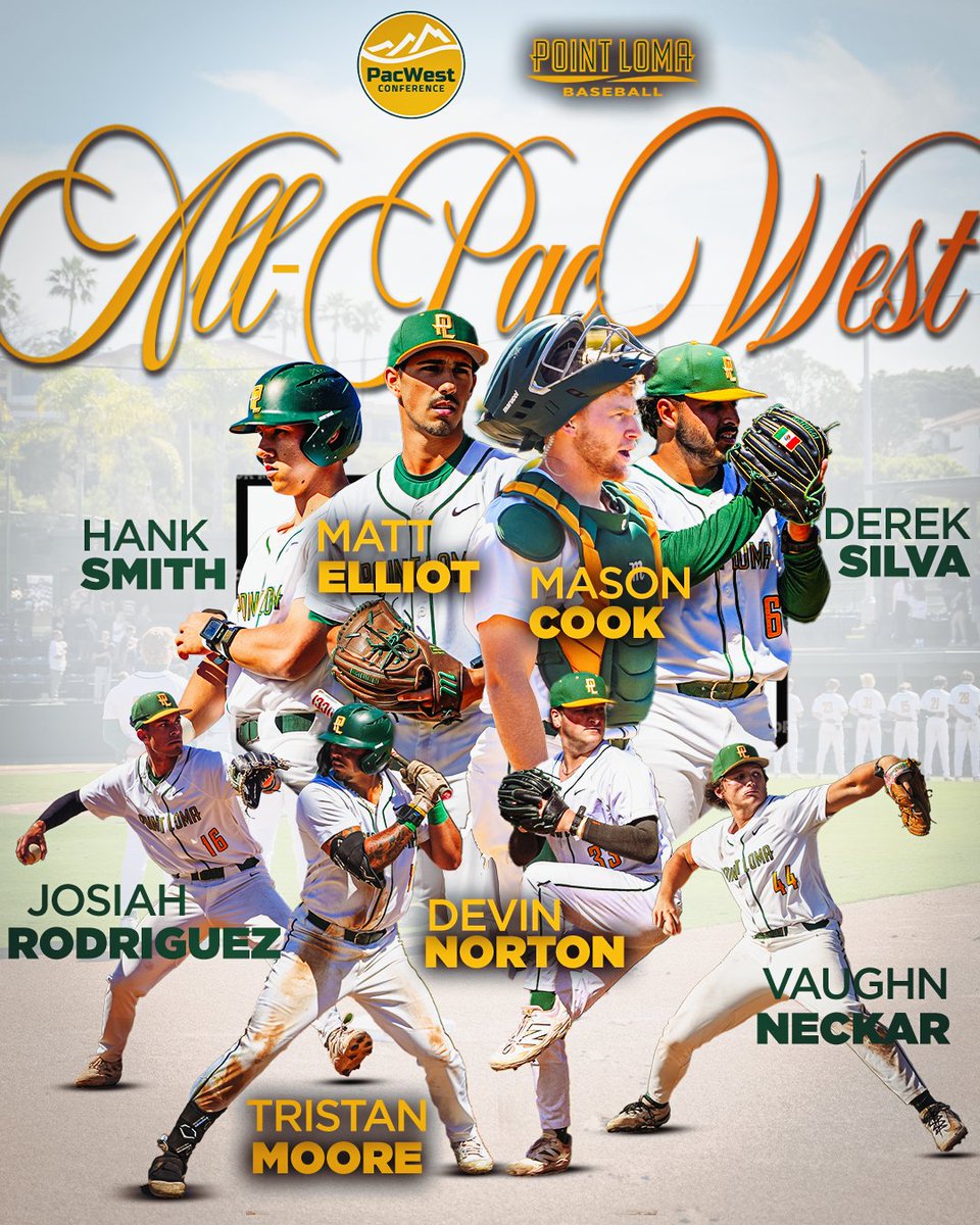 PLNUSeaLions's tweet photo. Leading the PAC(west) ⚾️

Conference champion @PLNUBaseball paces @ThePacWest with 8⃣ All-Conference honorees.

#GoSeaLions https://t.co/5bPG7m8fCd