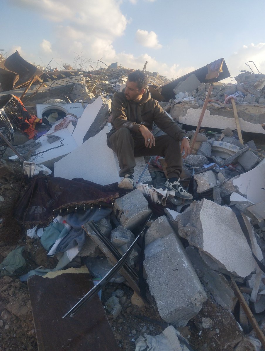 This is my home!!

The home I built through hard work, effort, and ambition over days… even years of work — it was destroyed in a single moment. This house held the memories of my marriage, and the memories of my son Imad — that sofa, the television, that air conditioner, and