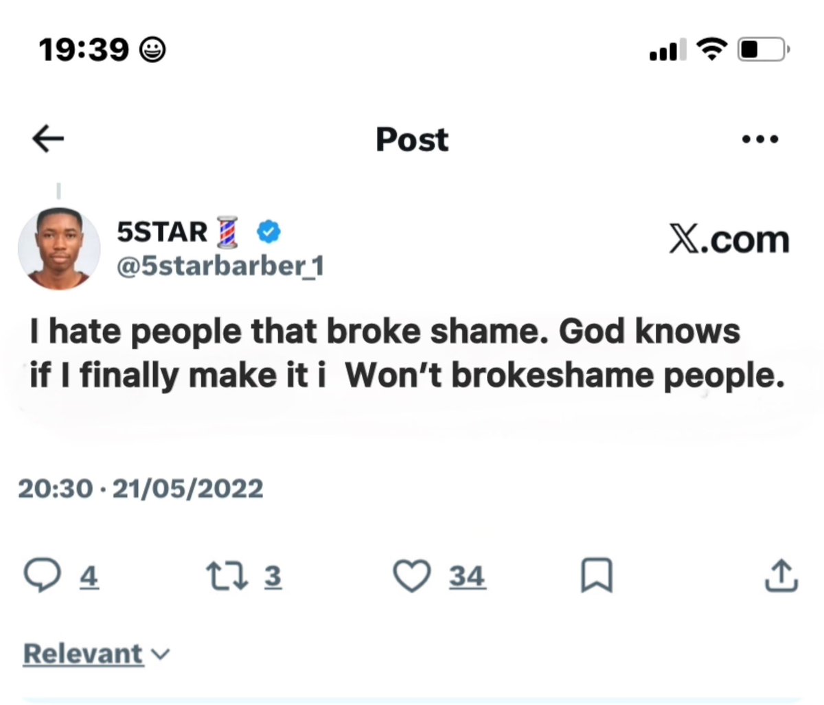 Life is funny bro 😆.. this is you in 2022 condemning people that broke shame others.. And here u are doing same thing. 

Same you wey people contribute money for last month. MMS 😂💔💔