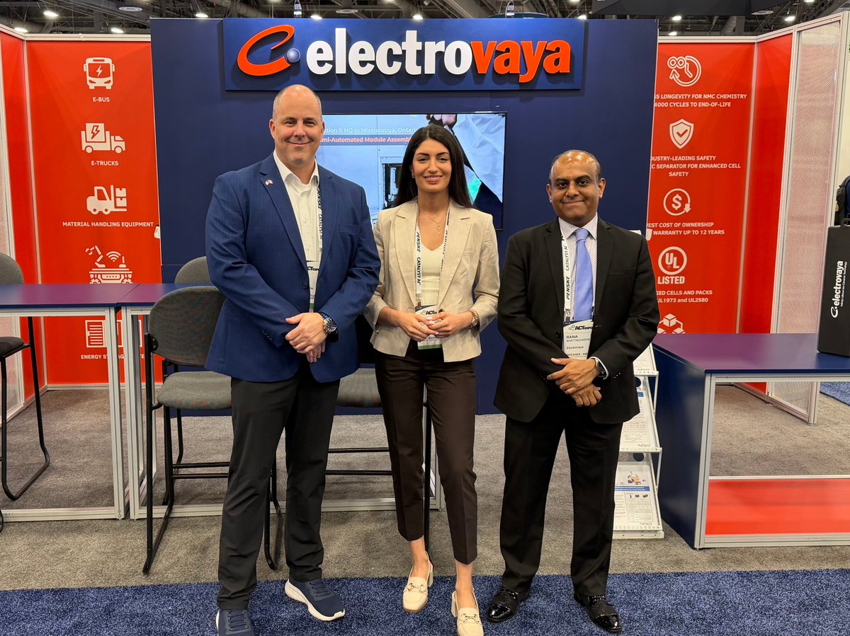 Electrovaya's tweet photo. ⚡ Electrovaya is at the #ACTExpo this week! Visit us at booth 2311 to learn more about our #InfinityBatteries 🔋#ELVA @ACTExpo https://t.co/C0sOJHmdTa