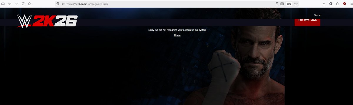 Hey <a href="/WWEgames/">#WWE2K26</a> can't log into wwe2k.com to upload images any longer. It gives an error message that it does not recognize my account, AND other people on STEAM are reporting the same issue.