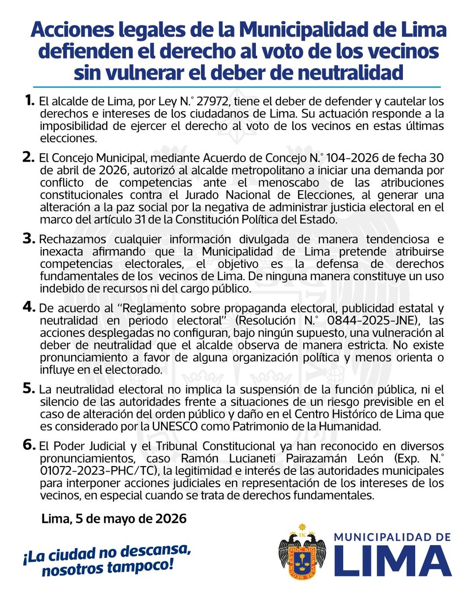 Municipalidad de Lima tweet media