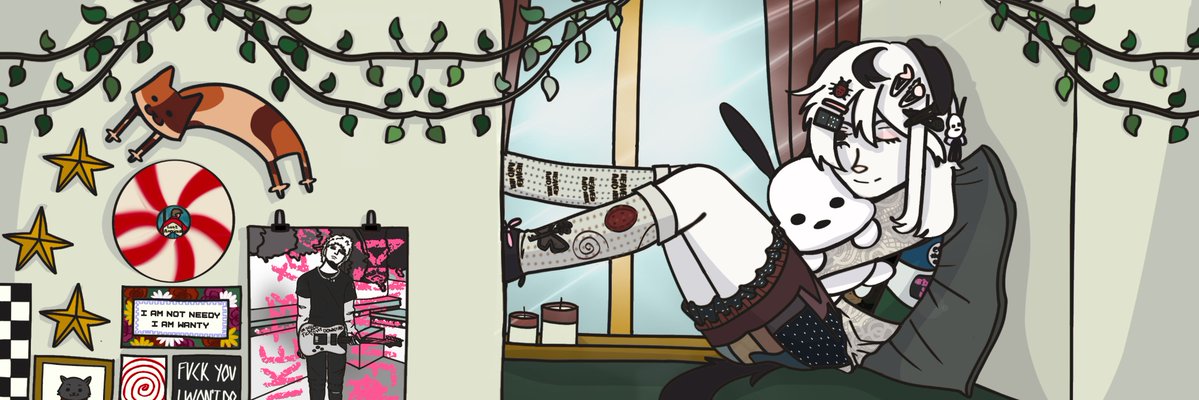 tweearts's tweet image. and the banner!! I’m not gonna lie this took all 3 of my off days to finish so I’m super proud !!

#art #oc #originalcharacter #smallartist #artmoots #scene #banner