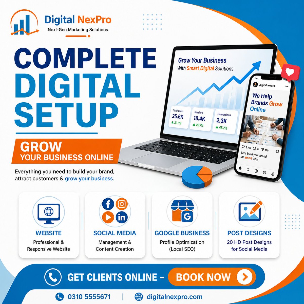 DNexpro's tweet image. Not getting clients online?

We build complete digital systems that generate leads.
Website | SEO | Social Media | Ads
📞 0310 5555671
🌐 digitalnexpro.com
#DigitalMarketing #SEO #LeadGeneration #PakistanBusiness