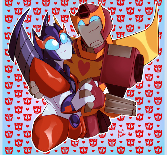 😆 LOL Thought I share this here ❤️ This is my Transformers OC/ TFA from Transformers Animated with Rodimus. This was done by a friend from Tumblr by blutratte. I'm a big fan of Hot Rod/Rodimus Prime ❤️‍🔥😉