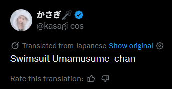 Foranoda's tweet photo. @kasagi_cos Translator is drunk 🤣 https://t.co/zCajLCvmxc