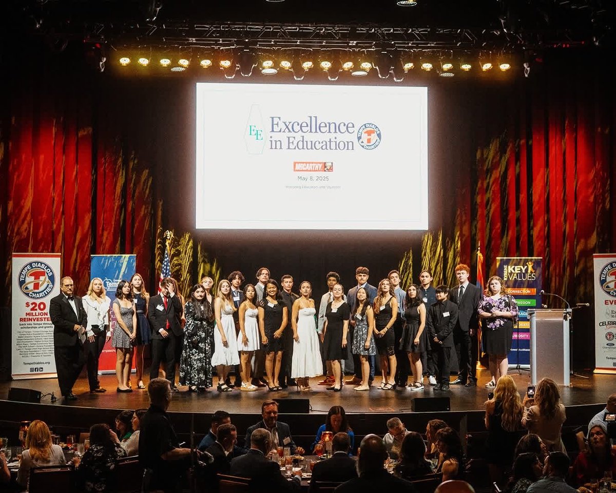 Forte4Tempe's tweet photo. 🎉 Join us THIS THURSDAY for the 2026 Excellence in Education Awards!

The Tempe Diablos @AZTempeDiablos are honoring outstanding Tempe educators (including Teacher of the Year) and welcoming our newest Scholars at the Wild Horse Showroom on May 7th at 7:00 PM. Hosted by Mathew Blades.

Open to the public, come celebrate the heart of our community! 🎓✨

Who’s joining us? Learn more at https://t.co/CiVPEDBDyN